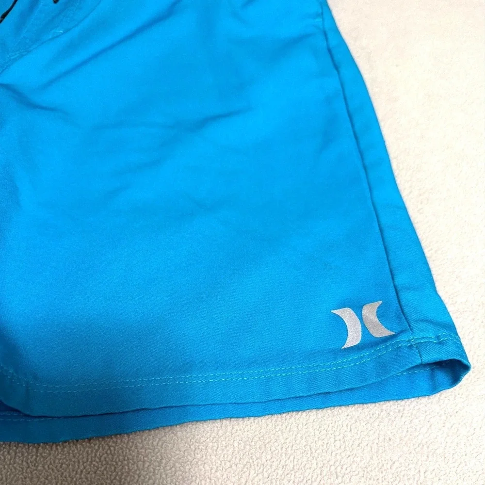 Hurley Youth Blue Board Shorts Size 14/16 Elastic Waist Polyester Blend